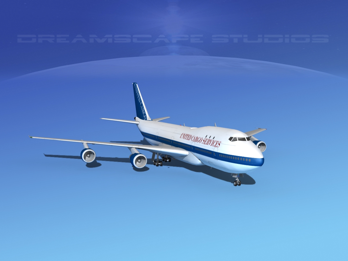 Boeing 747-100 United Cargo 3D model_2