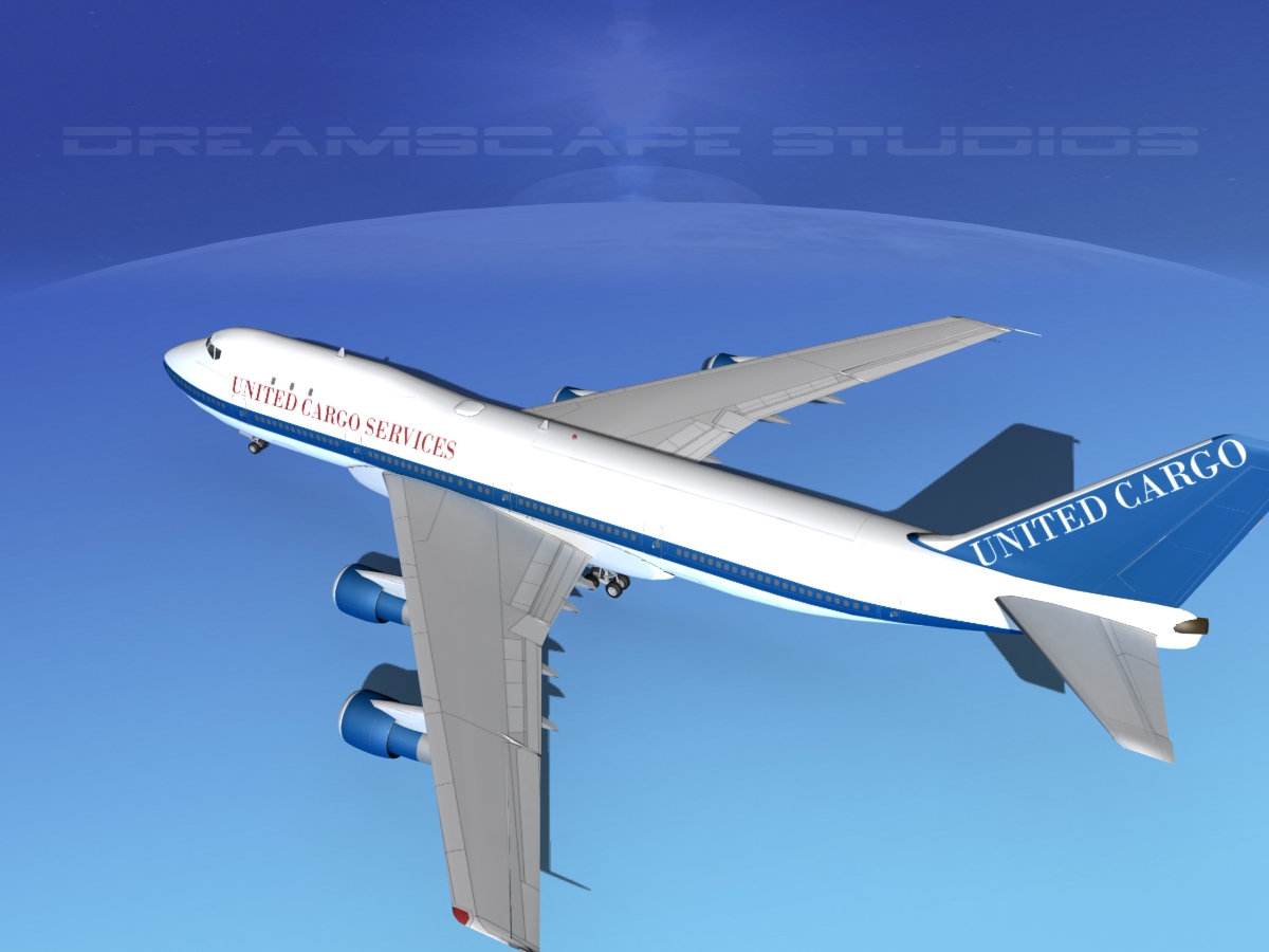 Boeing 747-100 United Cargo 3D model_7