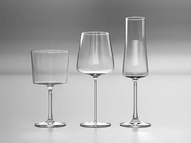 Realistic Wine Glass 3D Model Set 2 3D model | CGTrader