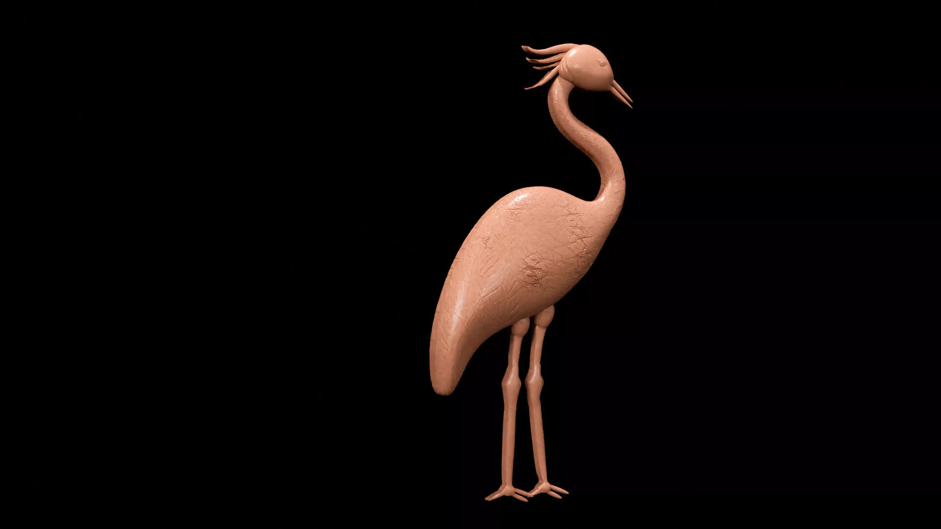 Crane Pendant V1 35mm 3D Printable Bird Jewelry Model 3D print model