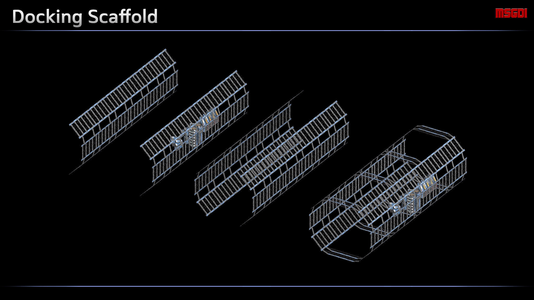 Modular Military Space Station Low-poly 3D model_6