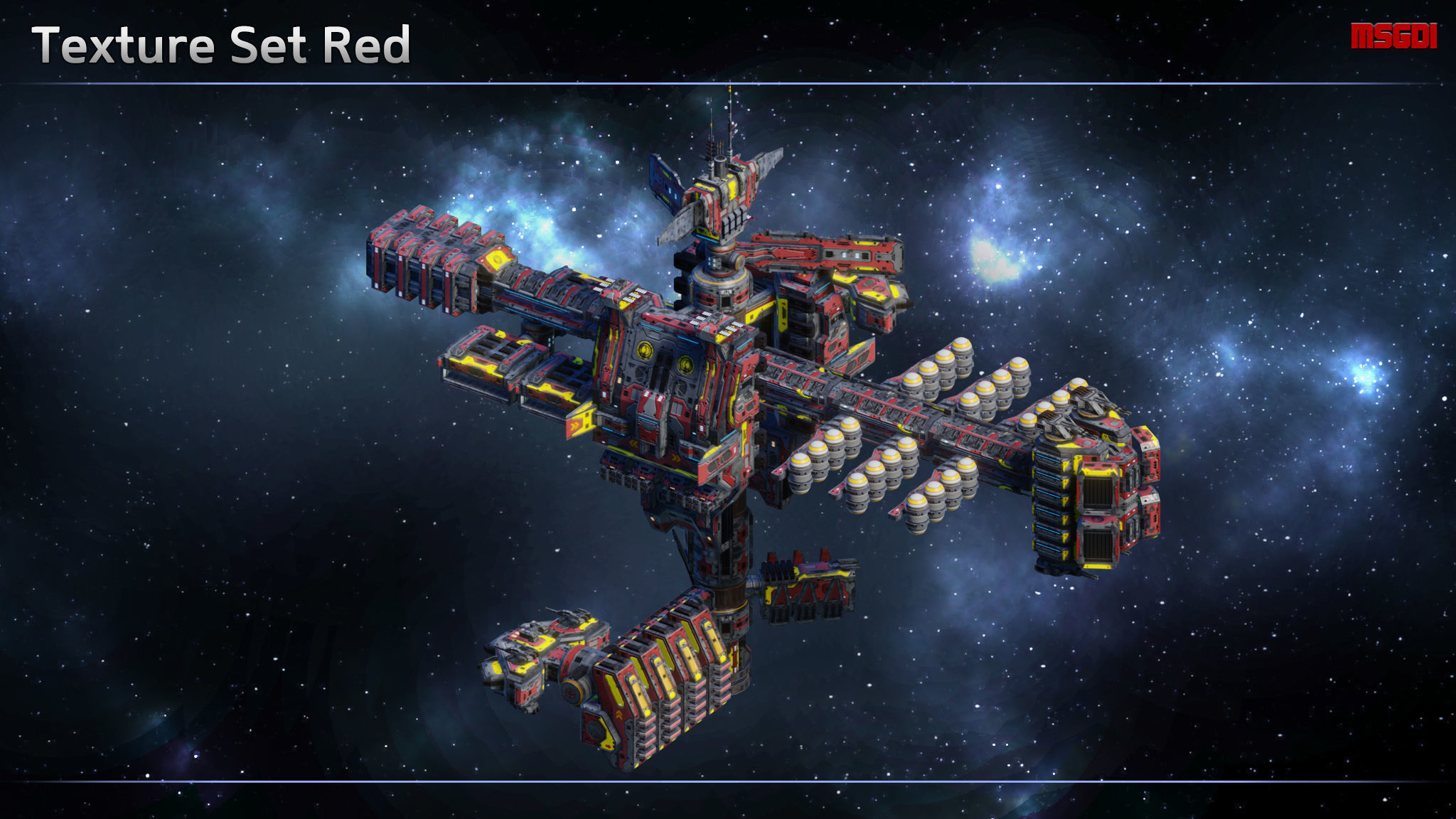 Modular Military Space Station Low-poly 3D model_12