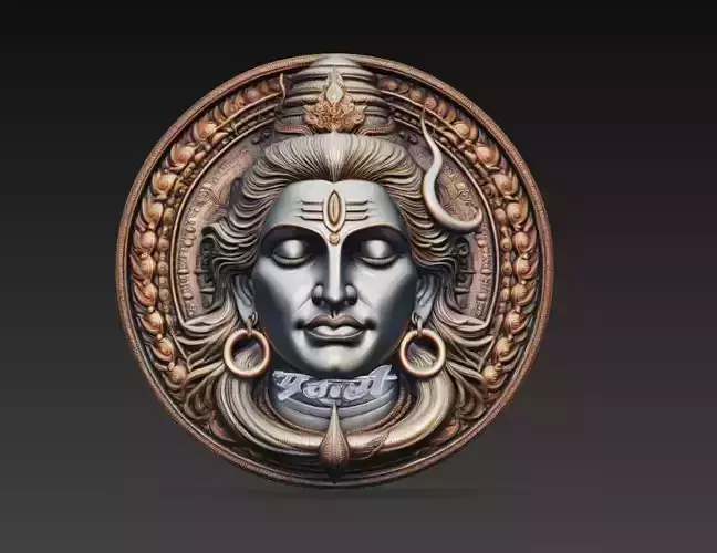 Shiva Relief Wall Panel Sculpture 3D Model