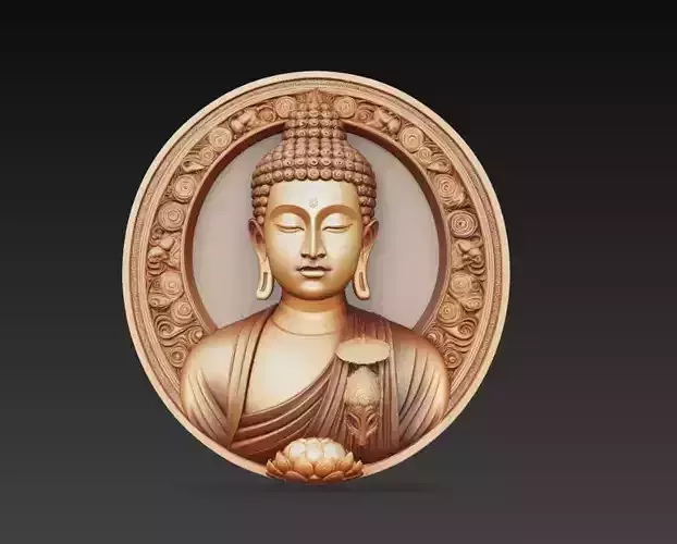 Buddha Relief Wall Panel Sculpture 3D Model