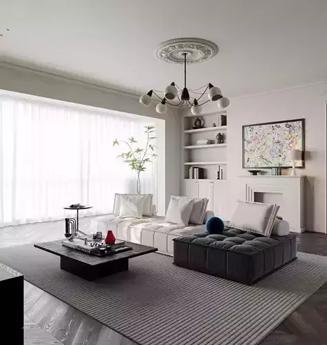 Modern Classic Living Scene 3D model