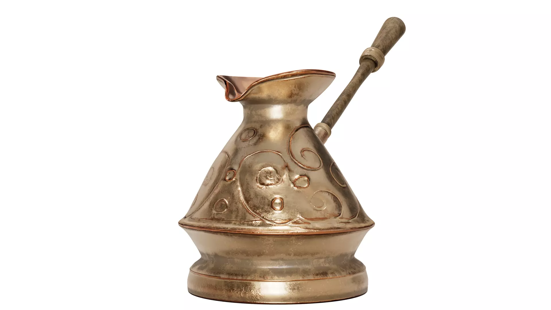 Vintage Copper Coffee Pot Low-poly 3D model