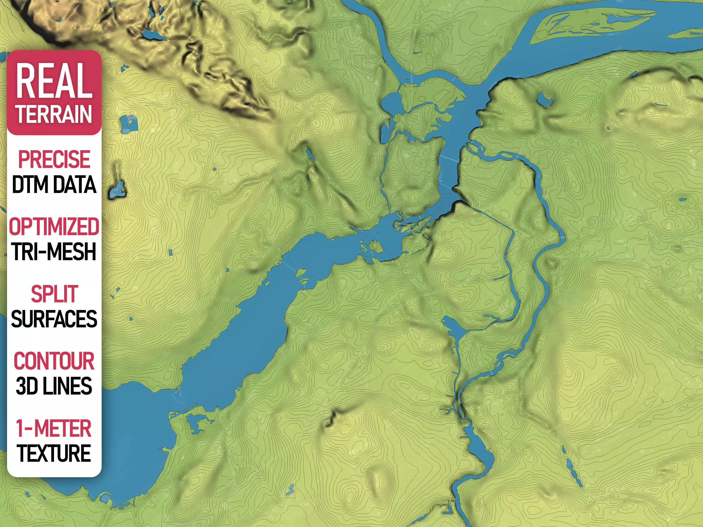 Ottawa - Topography Terrain Low-poly 3D model