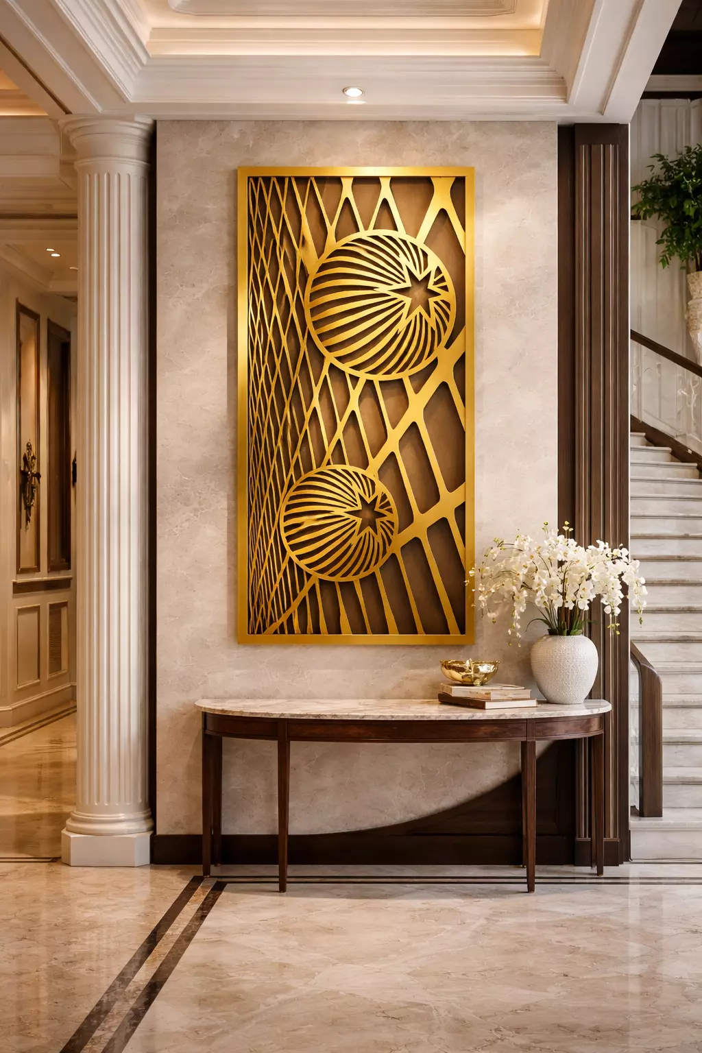 Solar Orbit Decorative CNC Wall Panel - Modern Wall Art Design 3D model