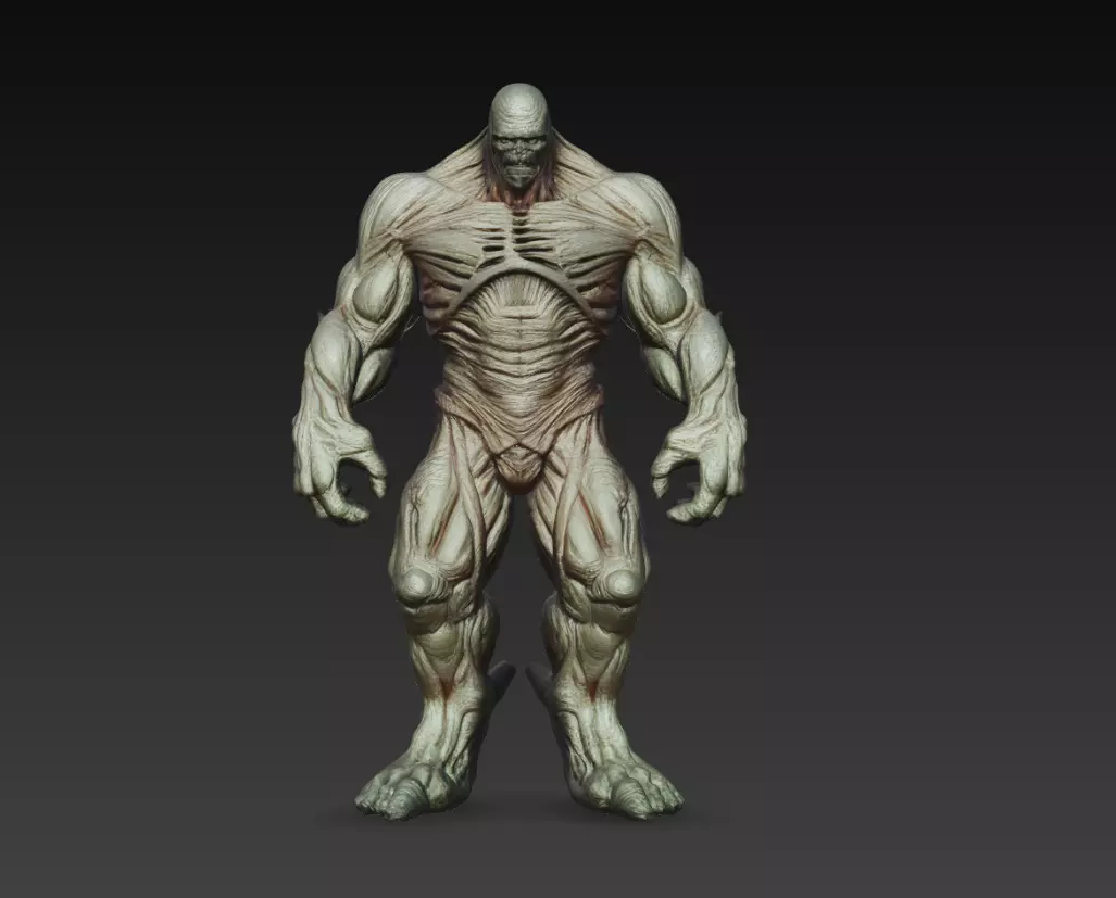Muscular Monster Creature Anatomy 3D Model Full Body 3D print model