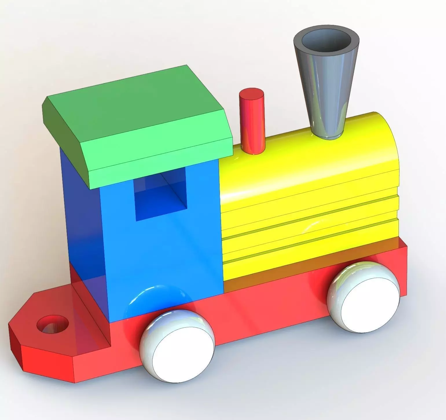 Old-School Locomotive Train 3D model