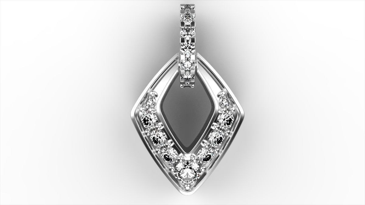 Rhombus shape pendant 3D print model_1