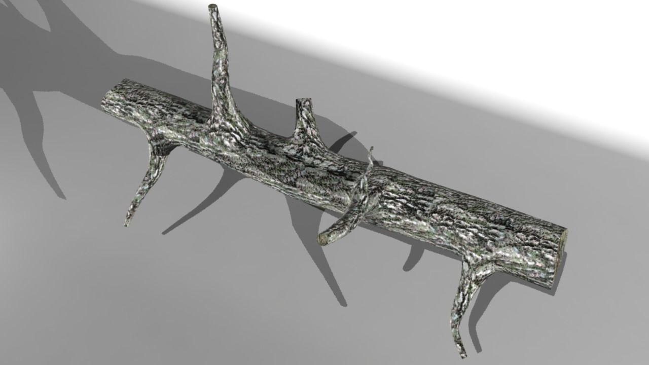 Broken Trunk Low-poly 3D model_2