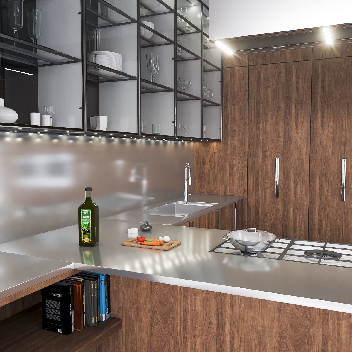 Kitchen Barrique Cucina in acciaio  3D model_2