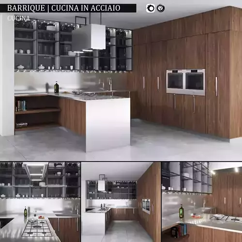 Kitchen Barrique Cucina in acciaio  3D model