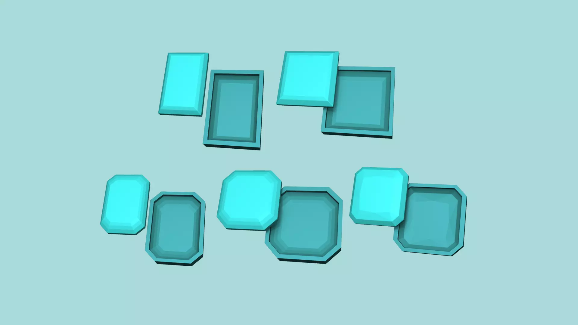 Kit 05 Gemstones Mold B - Jewelry Maker Template 3D print model