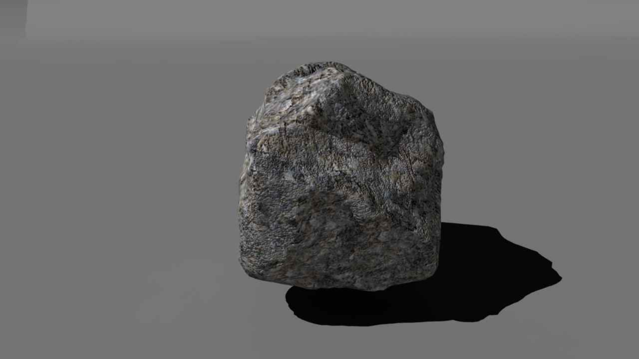 low poly rock Low-poly 3D model