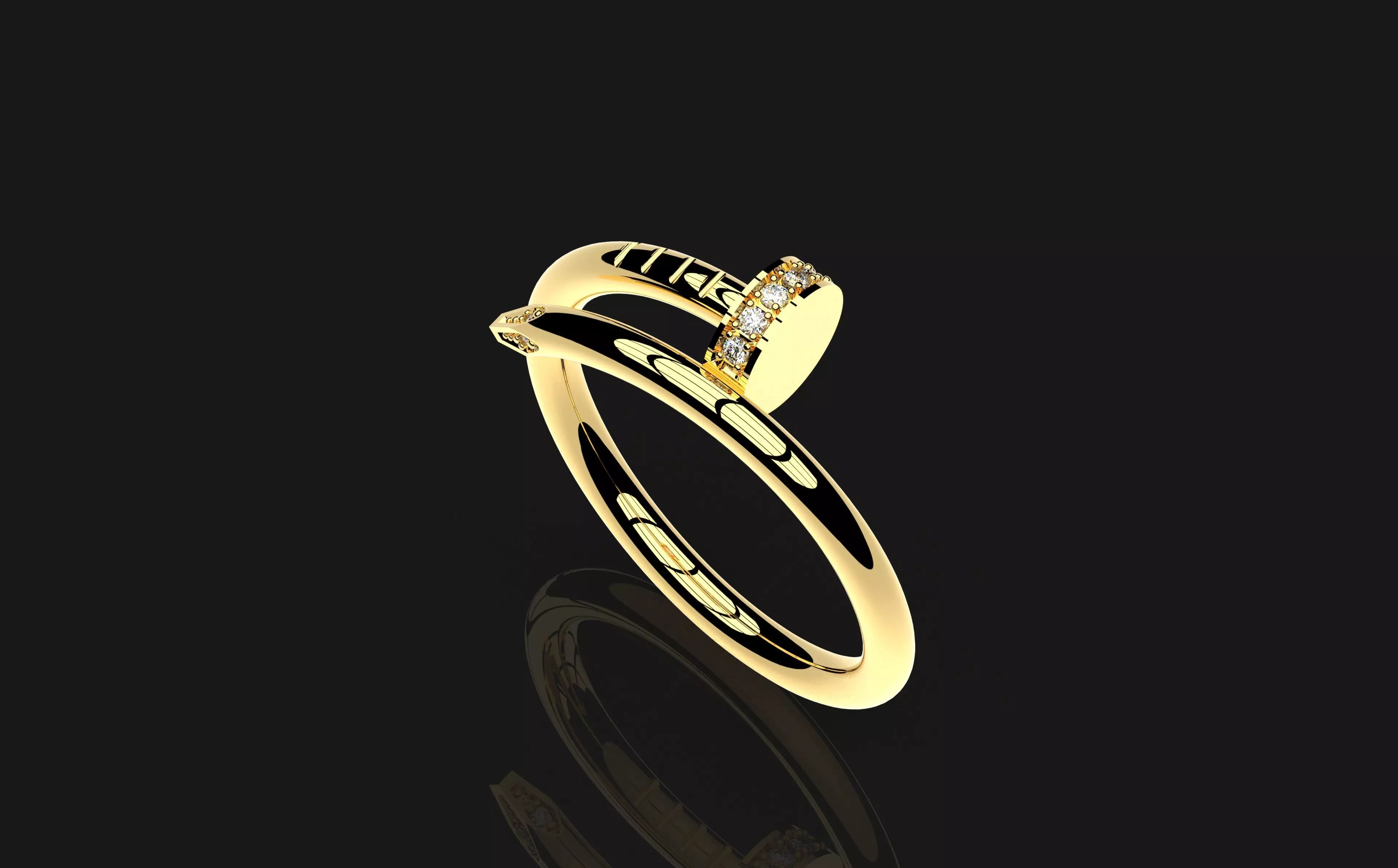 Pipe Nail 52 size half diamond small 3D print model