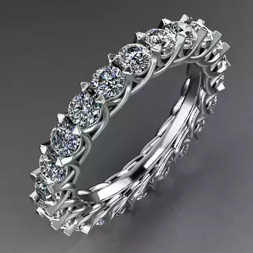 Eternity Round 3mm Diamond Ring with Shared Prong Setting