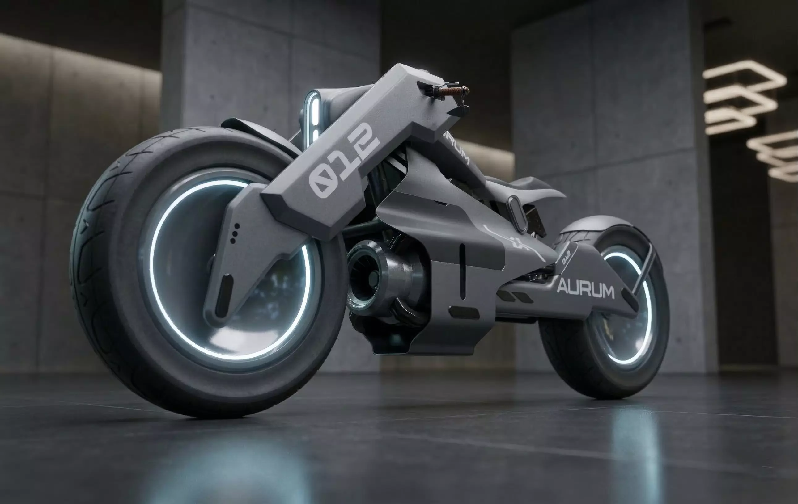 Futuristic Sci-Fi Concept Motorcycle AURUM 012 3D model