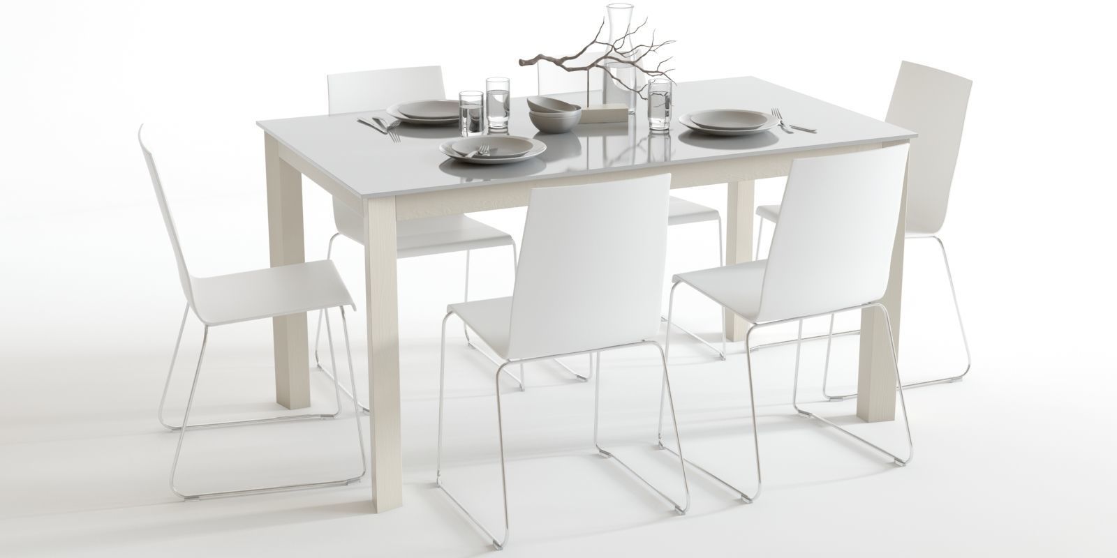 Scavolini Aire and Kuadra Dining Set 3D model_1
