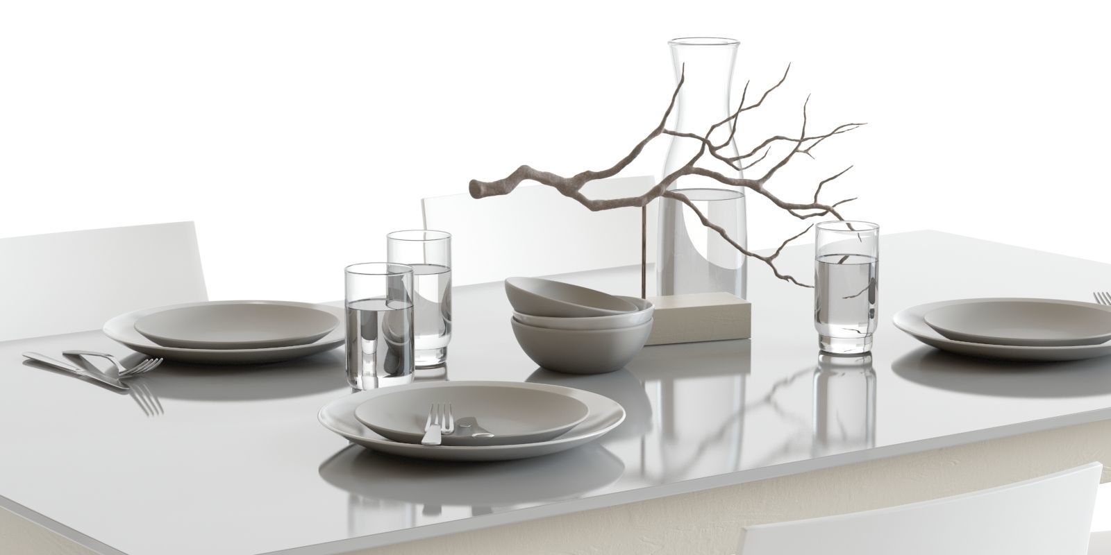 Scavolini Aire and Kuadra Dining Set 3D model_2