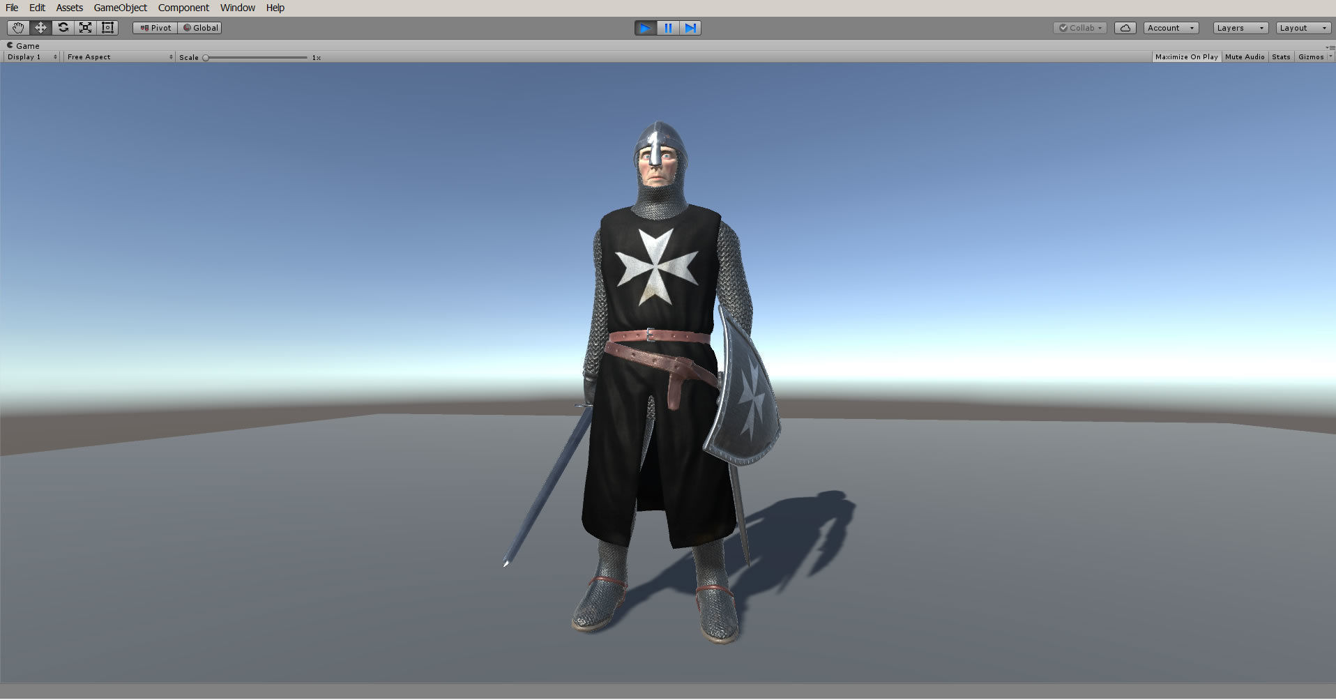 Knight Hospitaller rigged animated game ready PBR  Low-poly 3D model_43