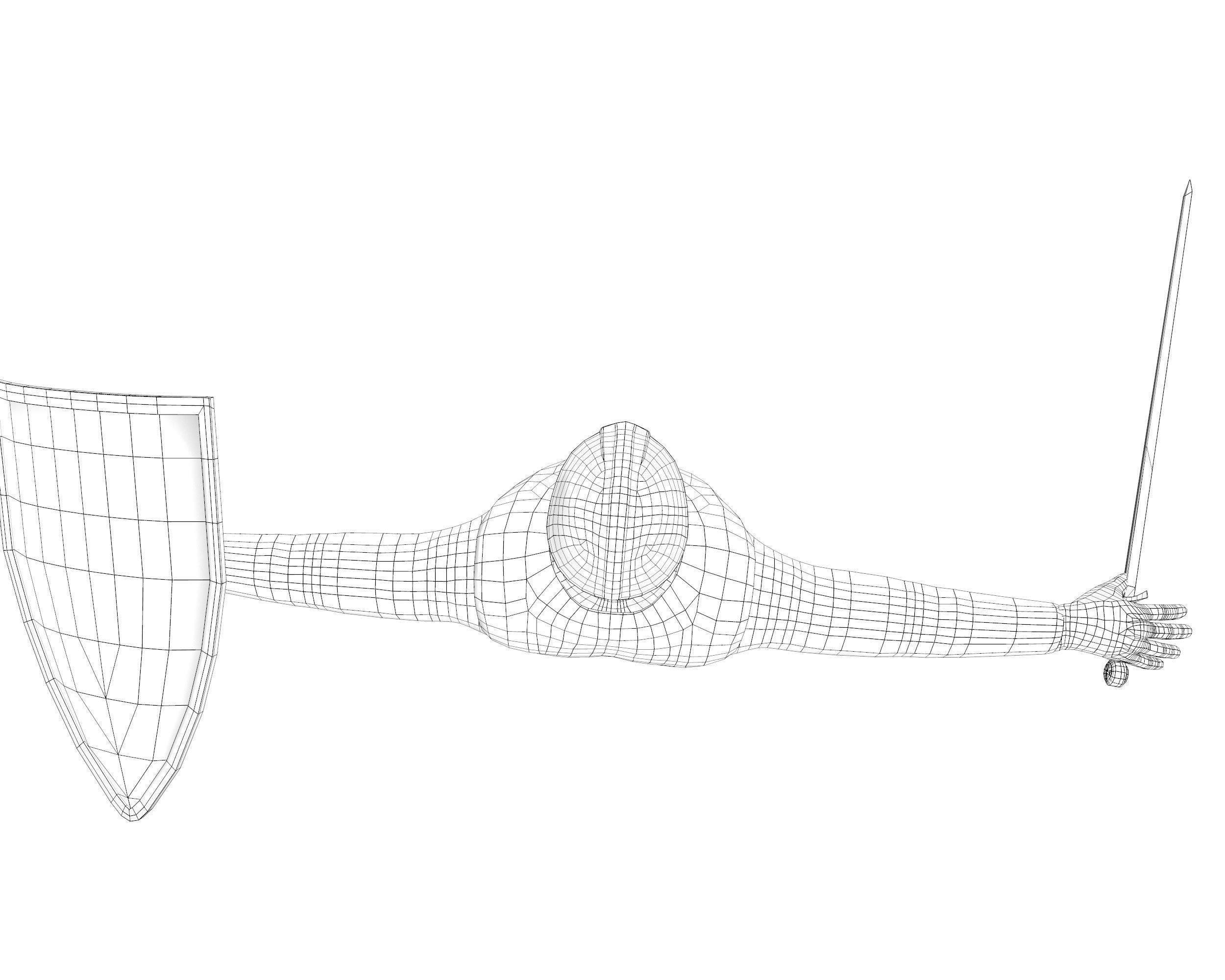 Knight Hospitaller rigged animated game ready PBR  Low-poly 3D model_28