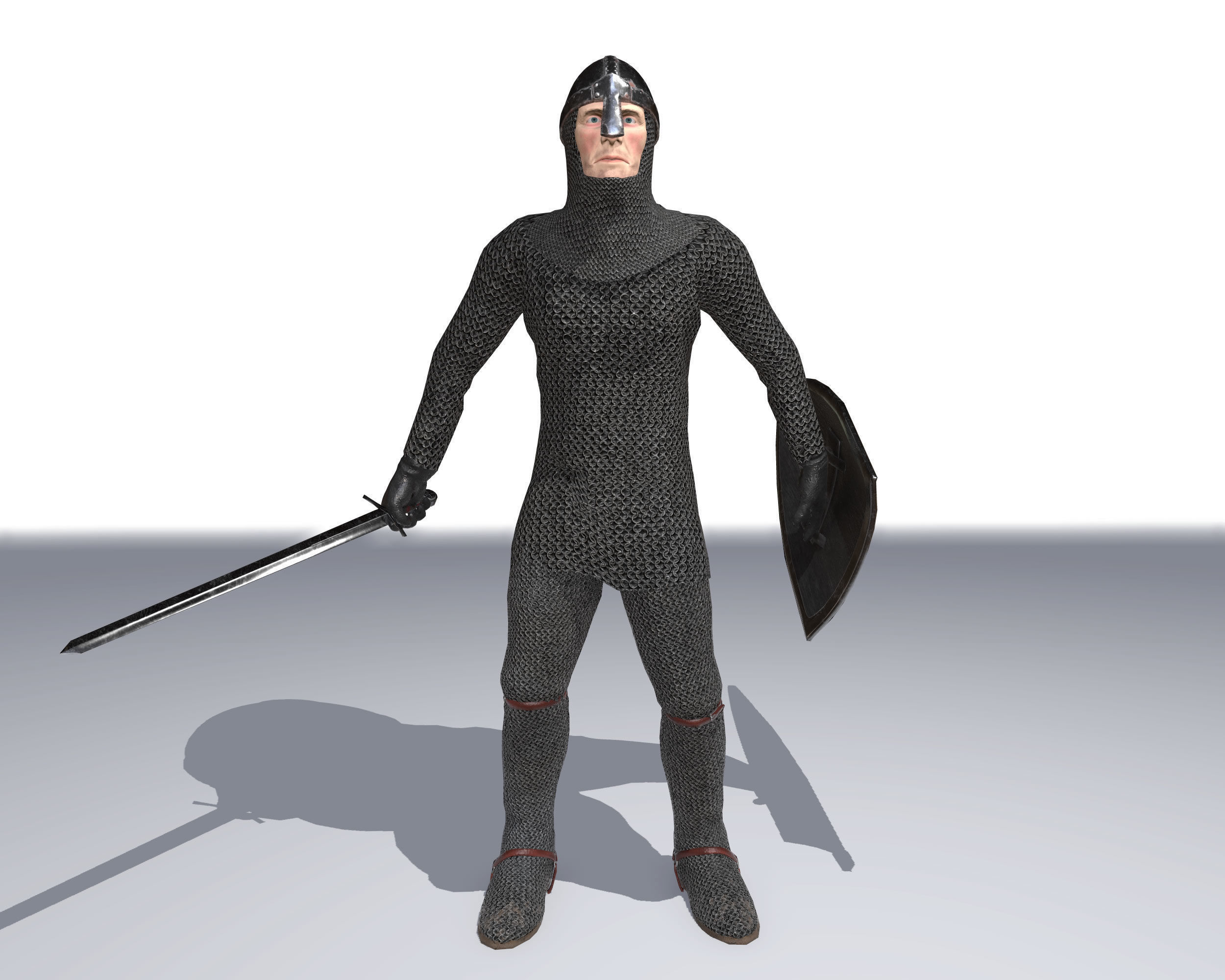 Knight Hospitaller rigged animated game ready PBR  Low-poly 3D model_33
