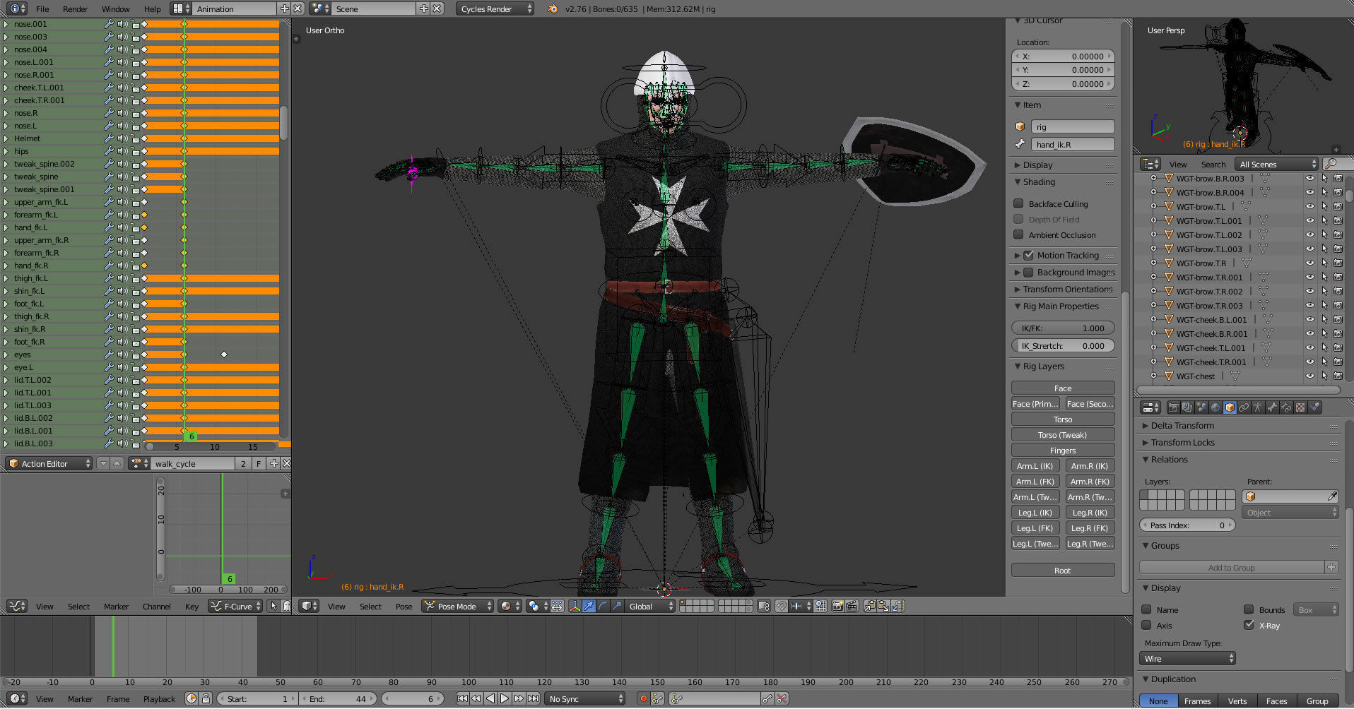 Knight Hospitaller rigged animated game ready PBR  Low-poly 3D model_32