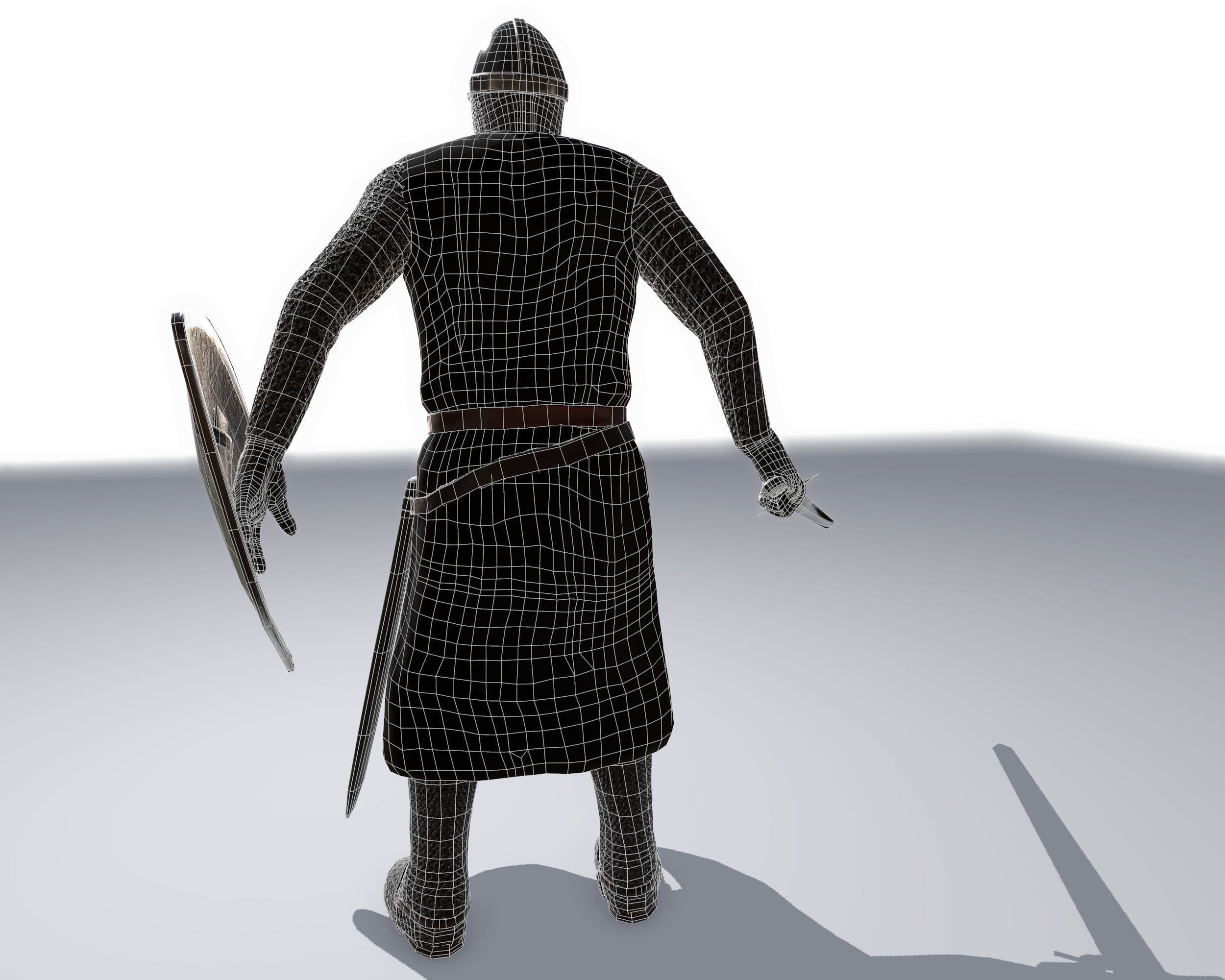 Knight Hospitaller rigged animated game ready PBR  Low-poly 3D model_36