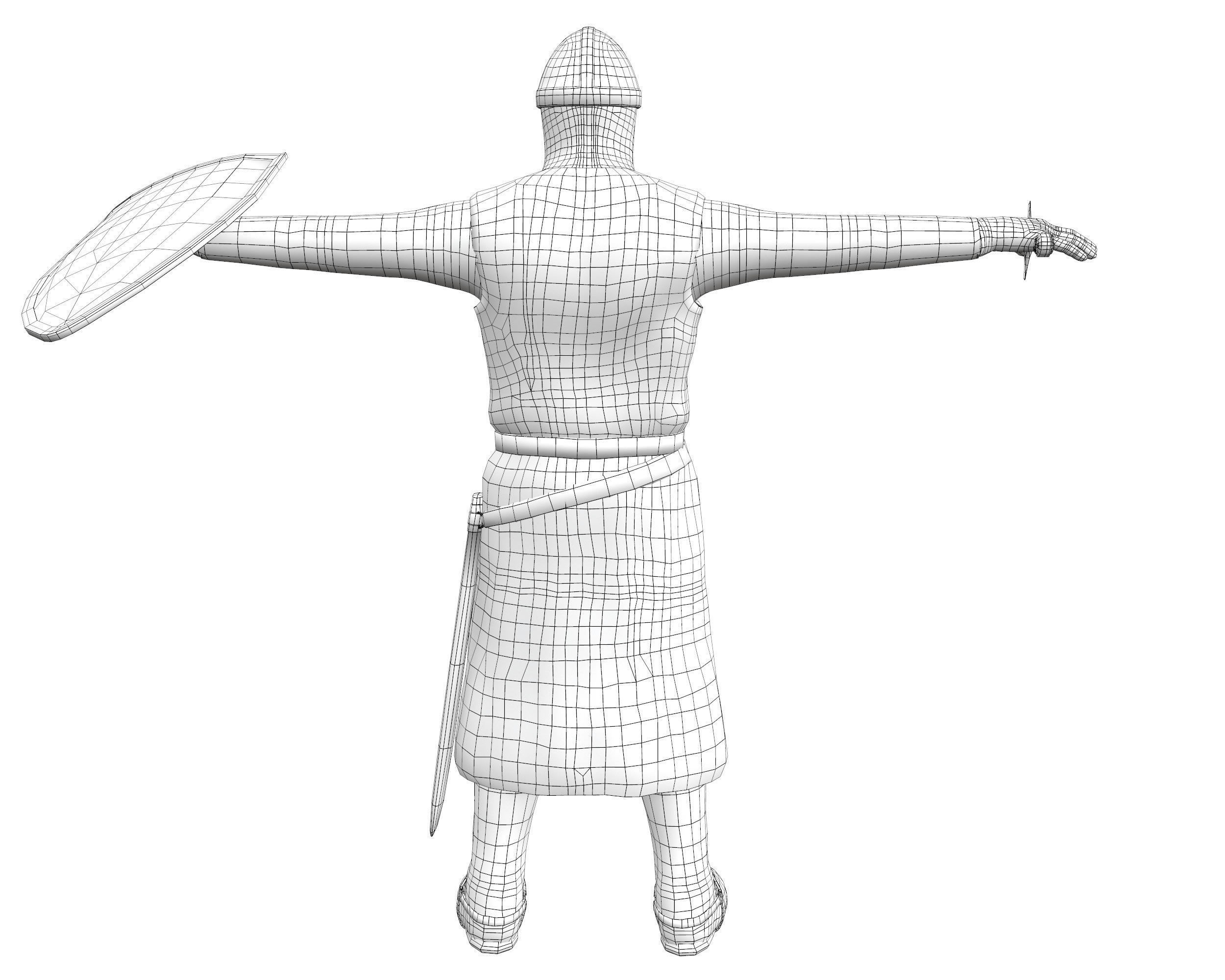 Knight Hospitaller rigged animated game ready PBR  Low-poly 3D model_27