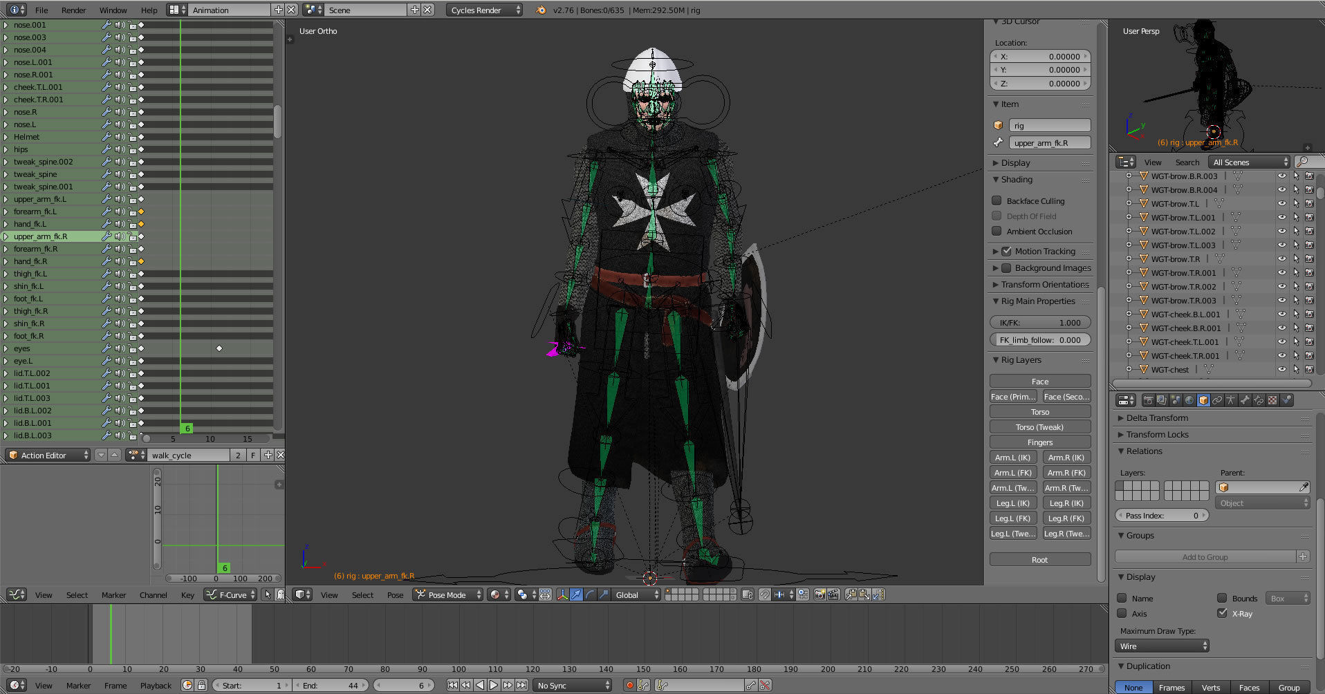 Knight Hospitaller rigged animated game ready PBR  Low-poly 3D model_30