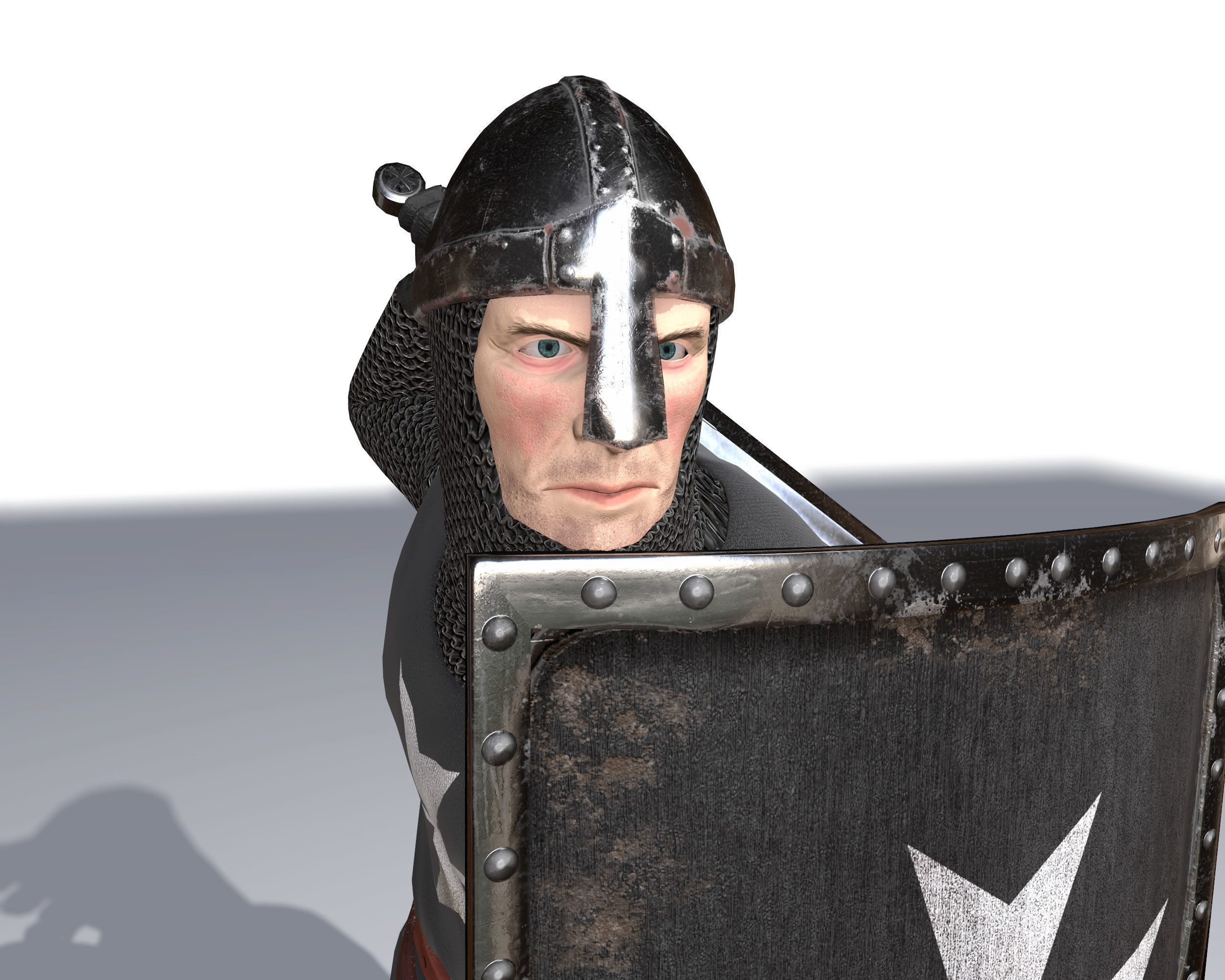 Knight Hospitaller rigged animated game ready PBR  Low-poly 3D model_7