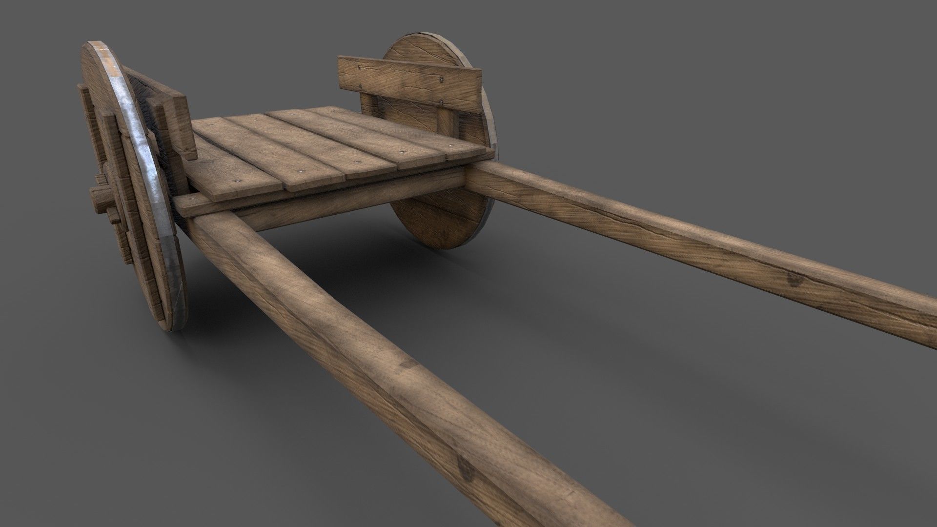 Medieval Wooden Cart 3D model_1