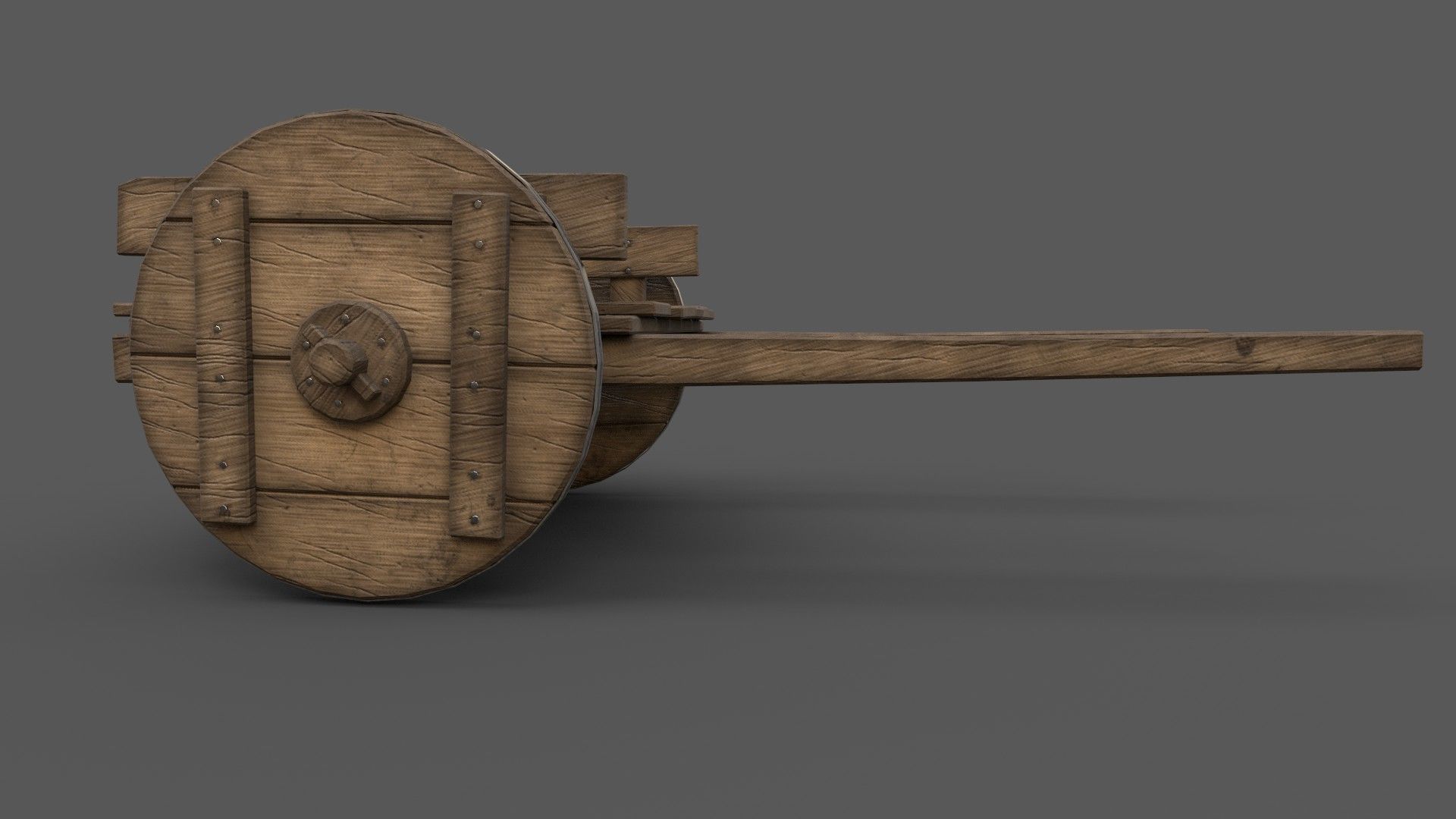 Medieval Wooden Cart 3D model_2