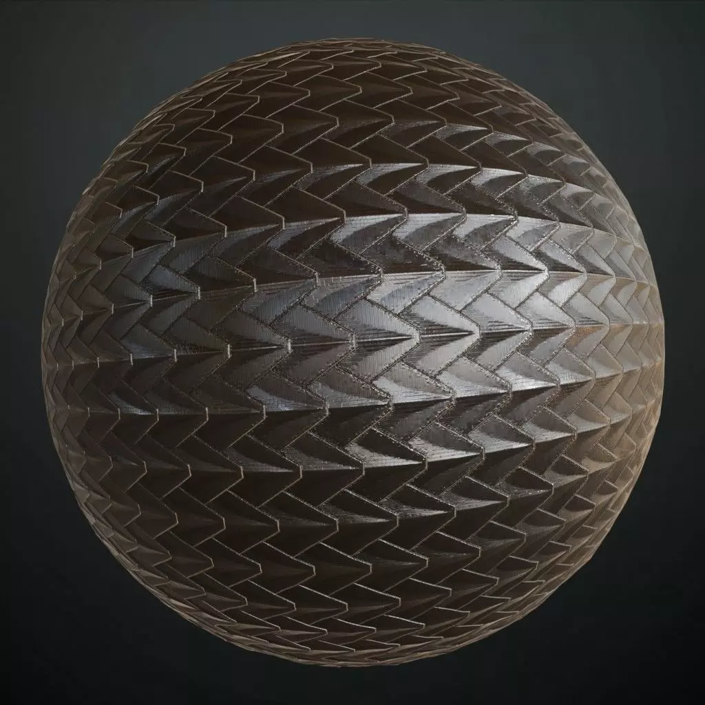 Metal Herringbone Pattern PBR Seamless Texture