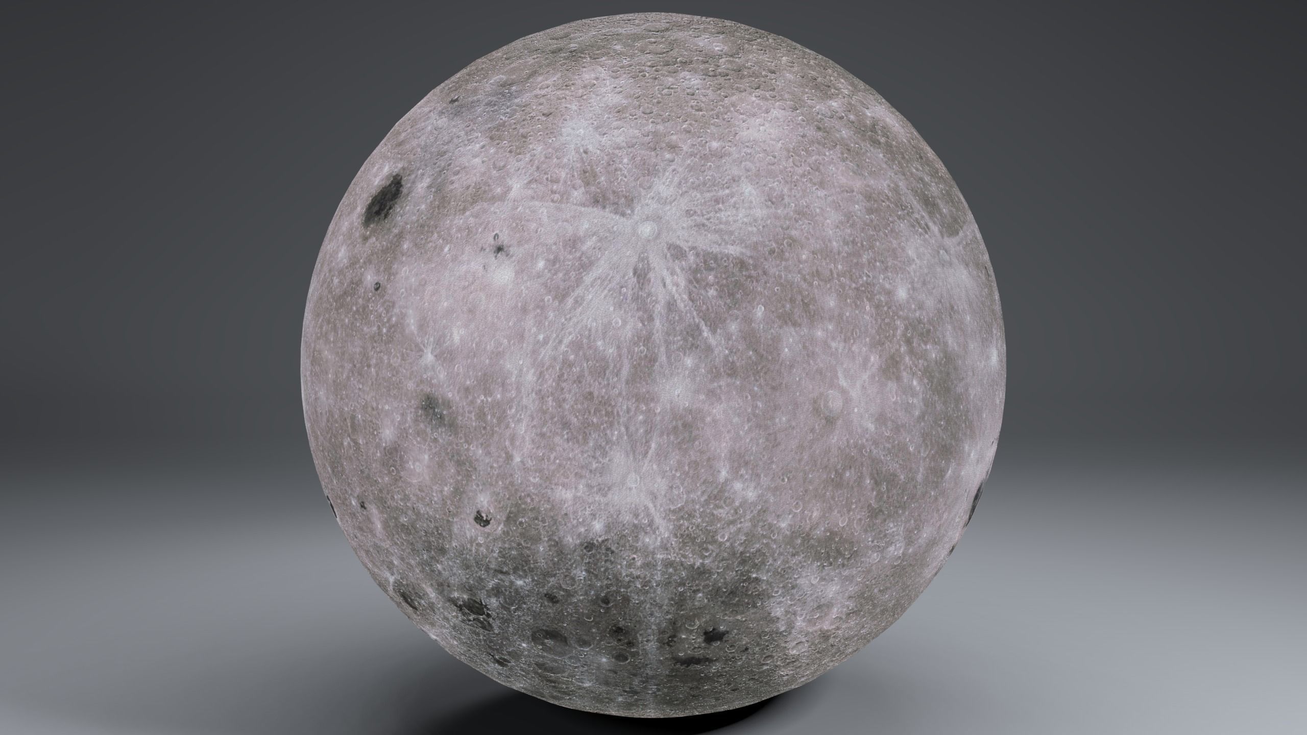 MoonGlobe 8k Low-poly 3D model_9