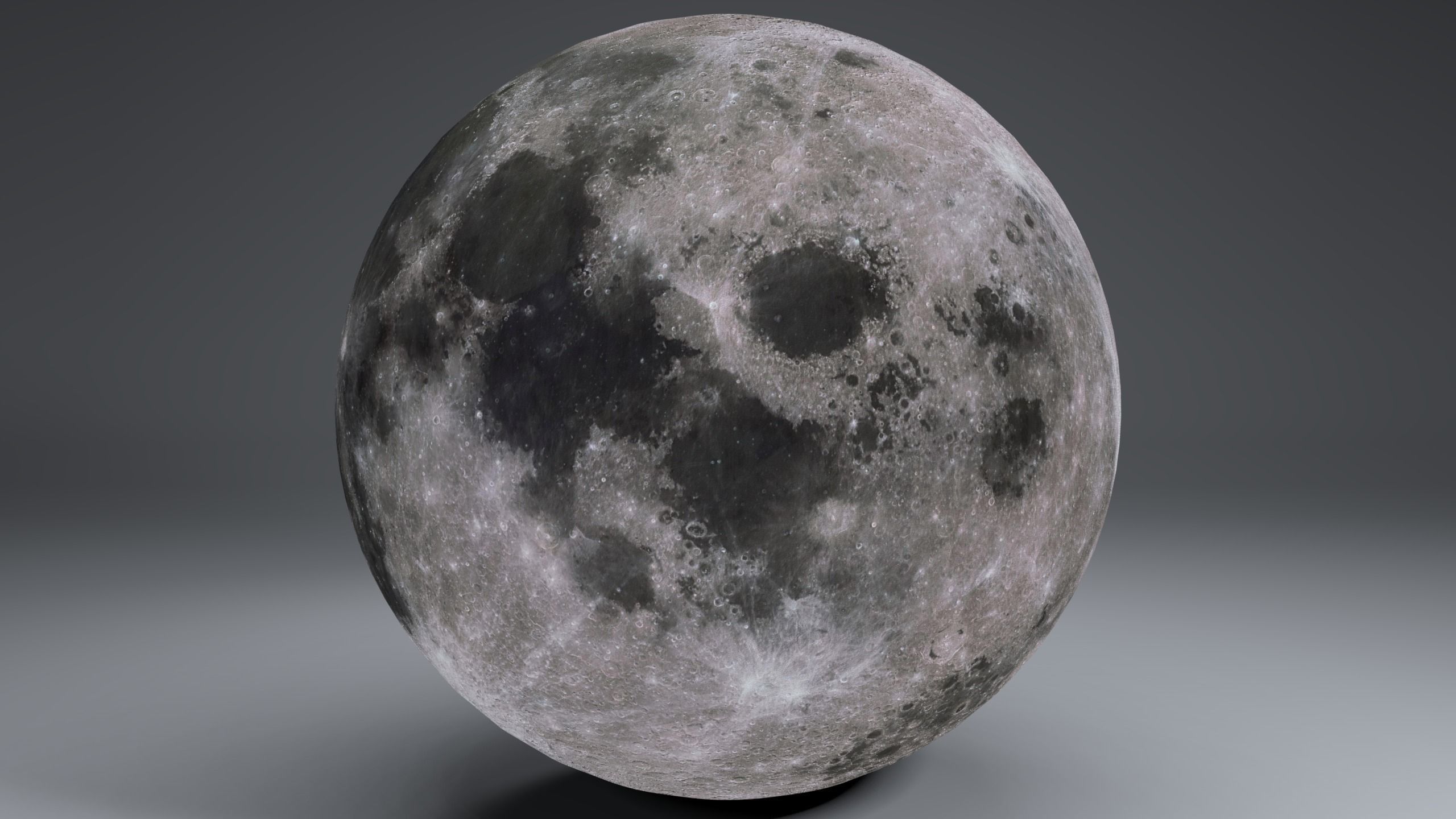 MoonGlobe 8k Low-poly 3D model_8