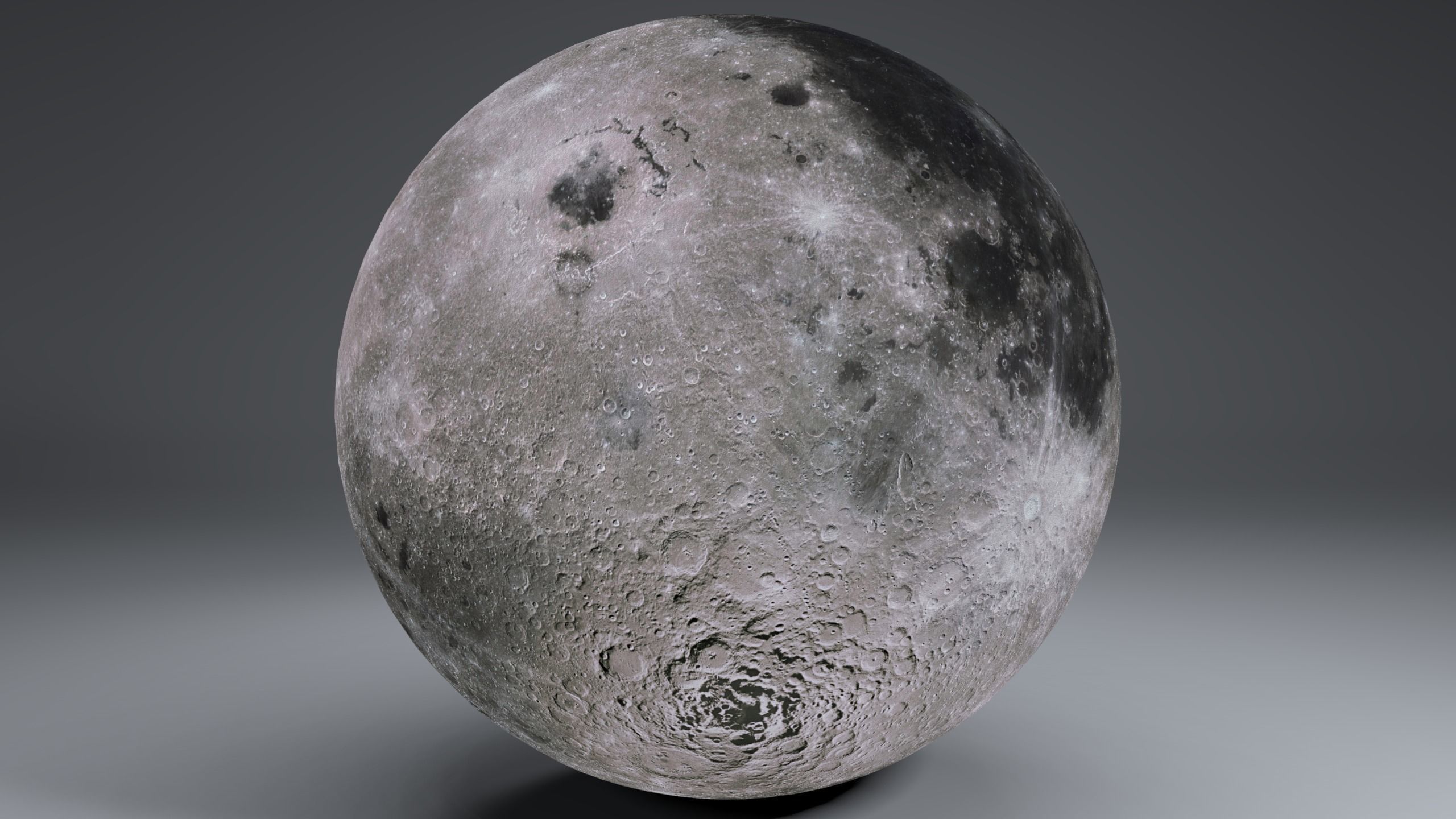 MoonGlobe 8k Low-poly 3D model_10