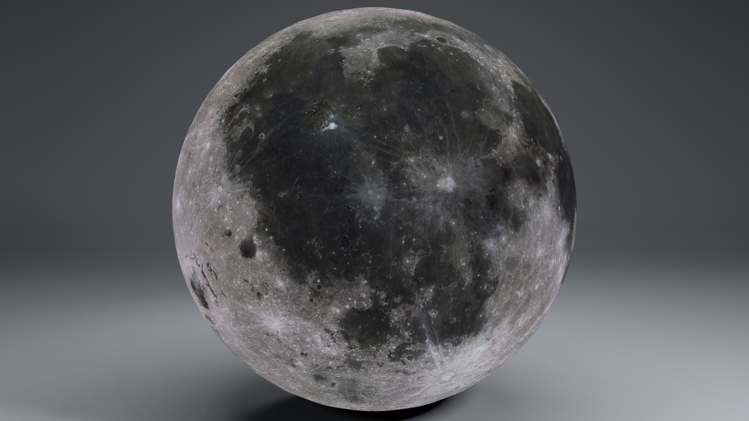 MoonGlobe 8k Low-poly 3D model_2