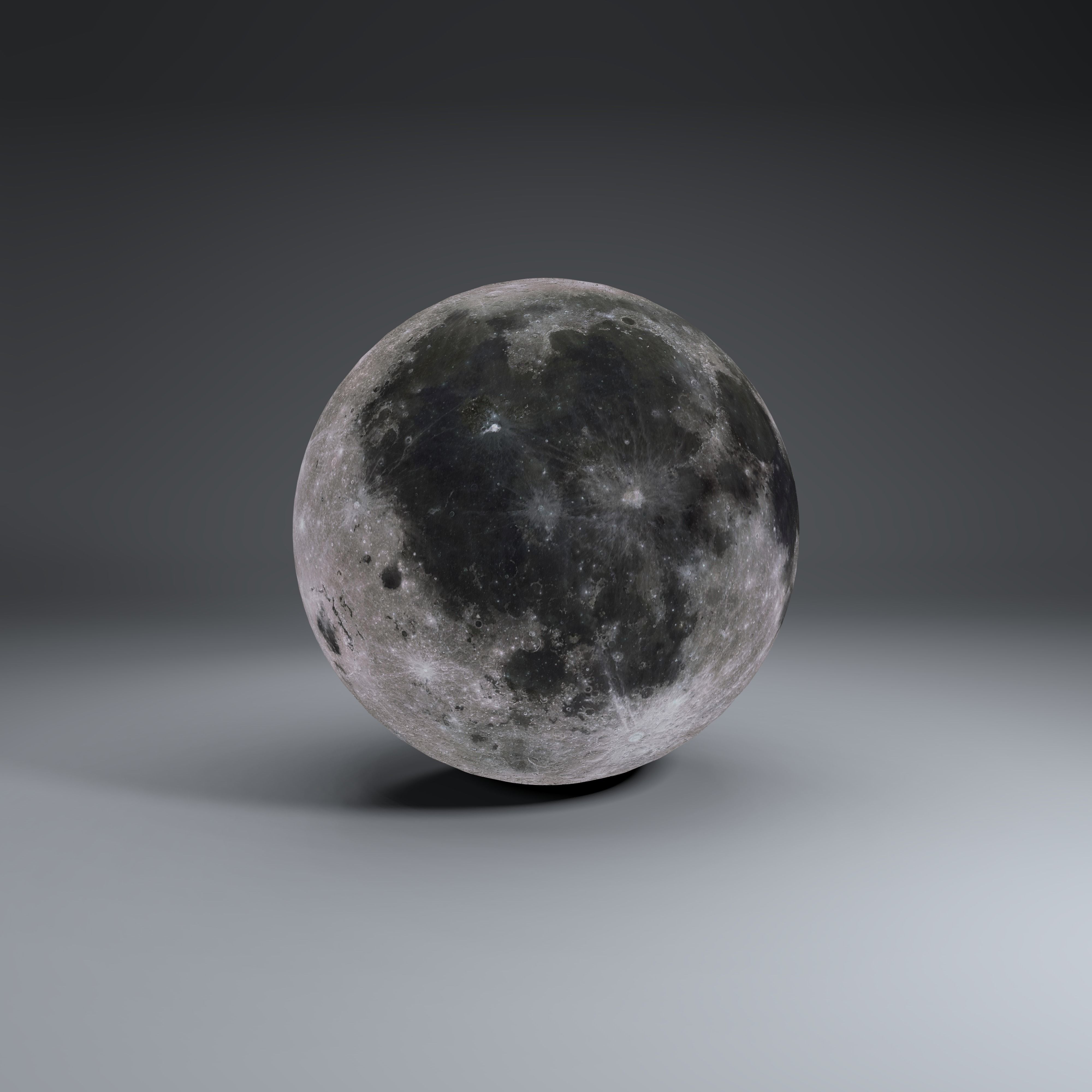 MoonGlobe 8k Low-poly 3D model_1