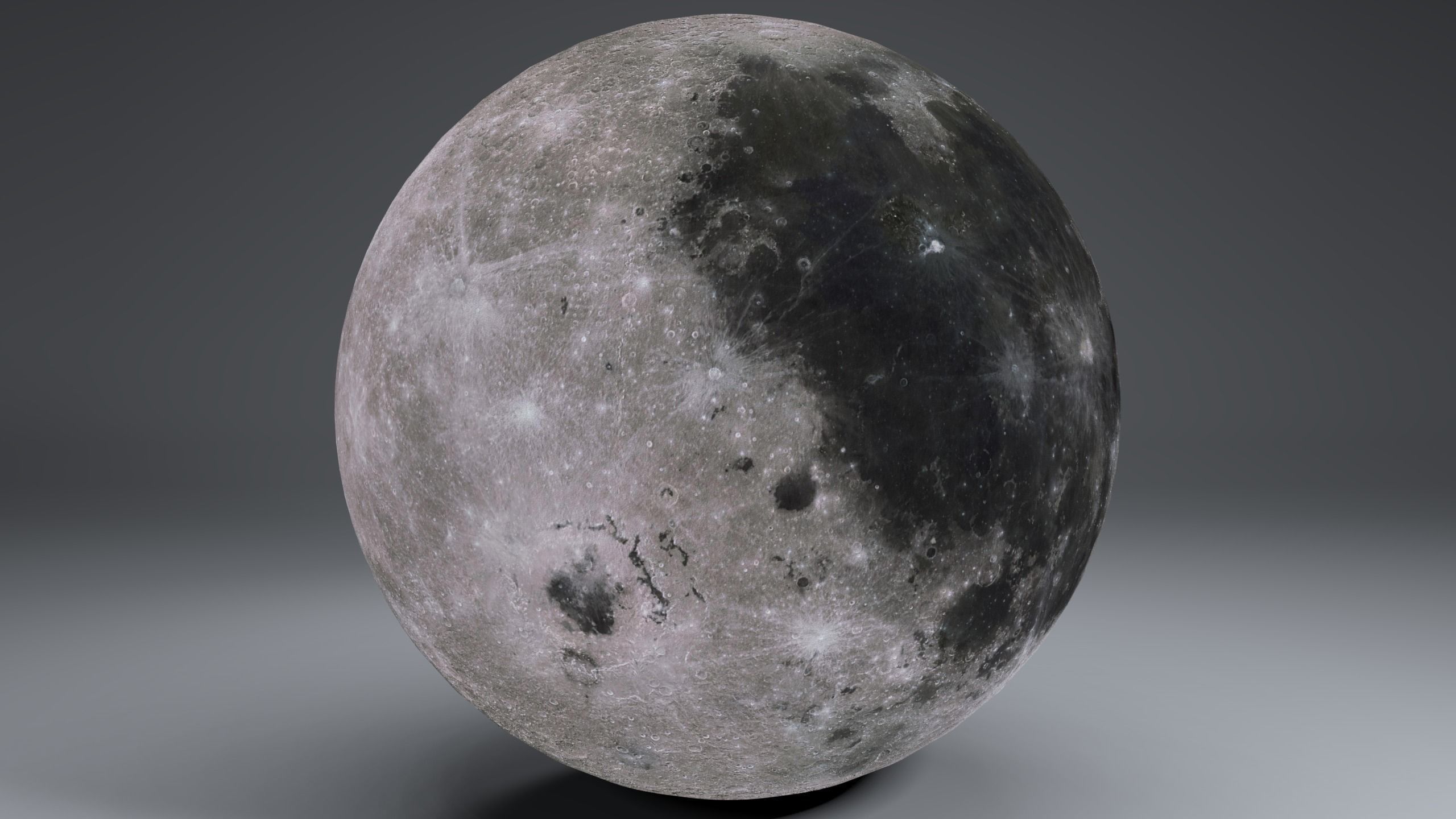 MoonGlobe 8k Low-poly 3D model_6