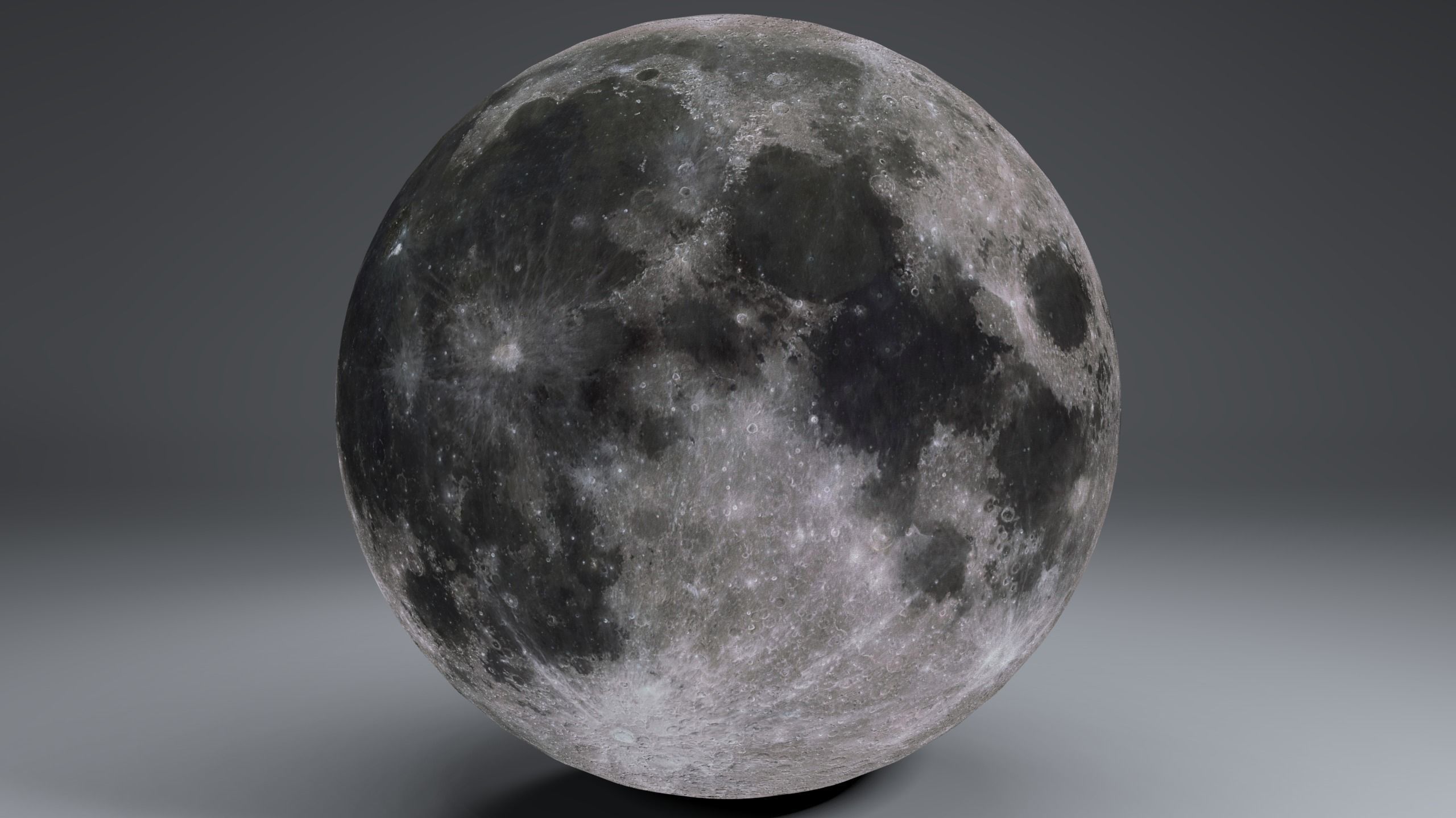 MoonGlobe 8k Low-poly 3D model_4