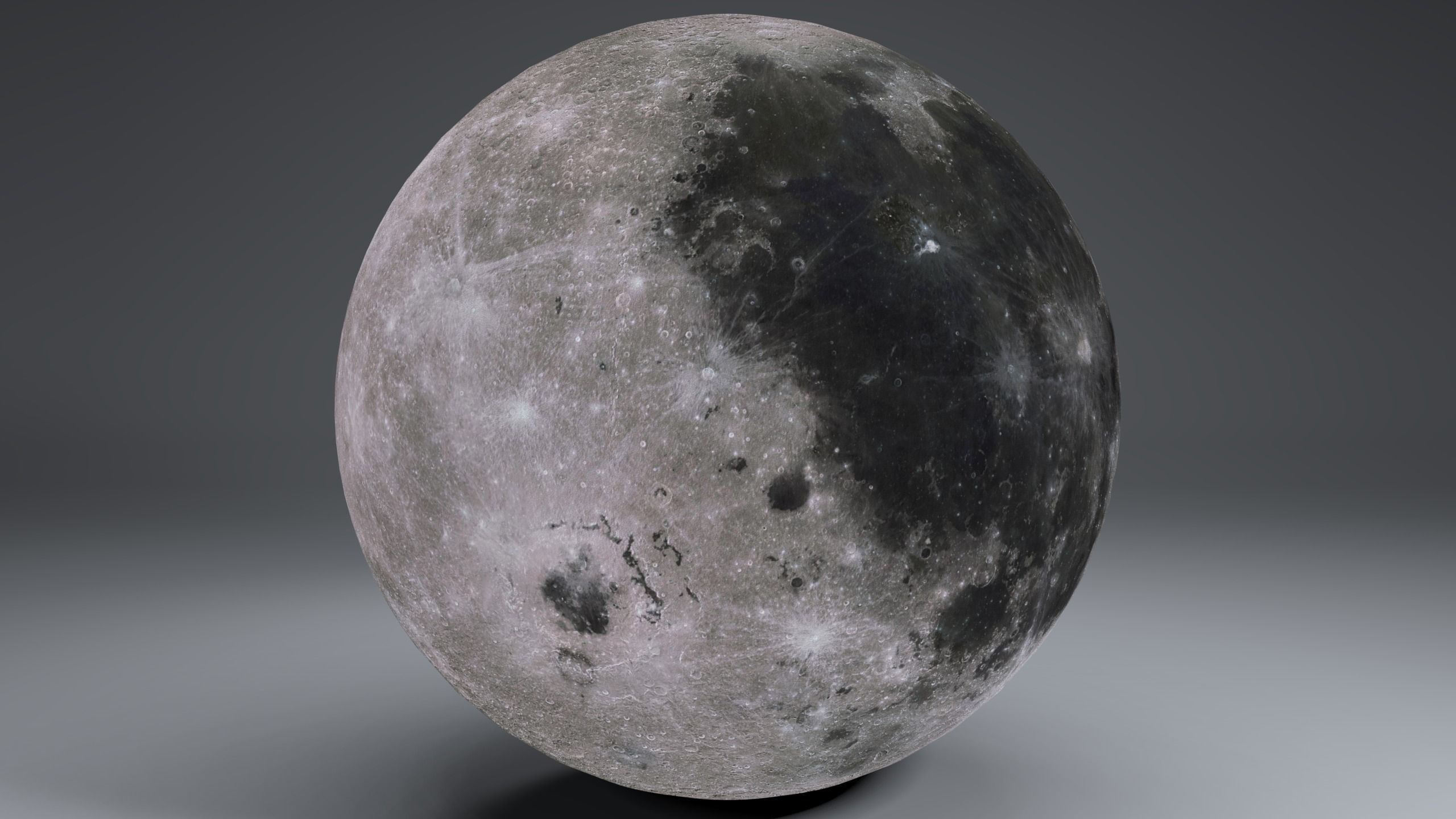 MoonGlobe 8k Low-poly 3D model_7