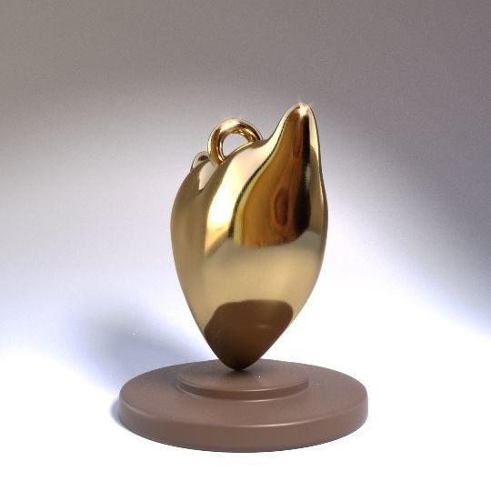 Spicy heart pendant 3D print model_2