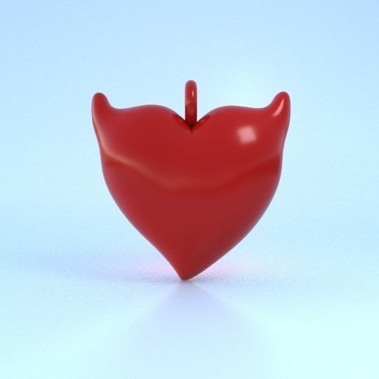 Spicy heart pendant 3D print model_3