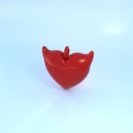 Spicy heart pendant 3D print model_4