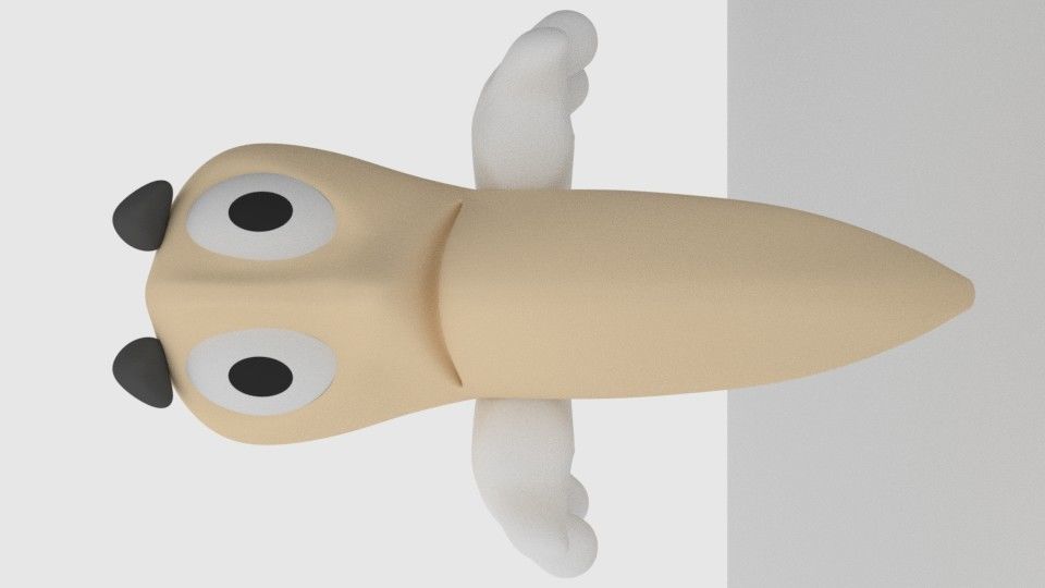 Wormy Character 3D model_6