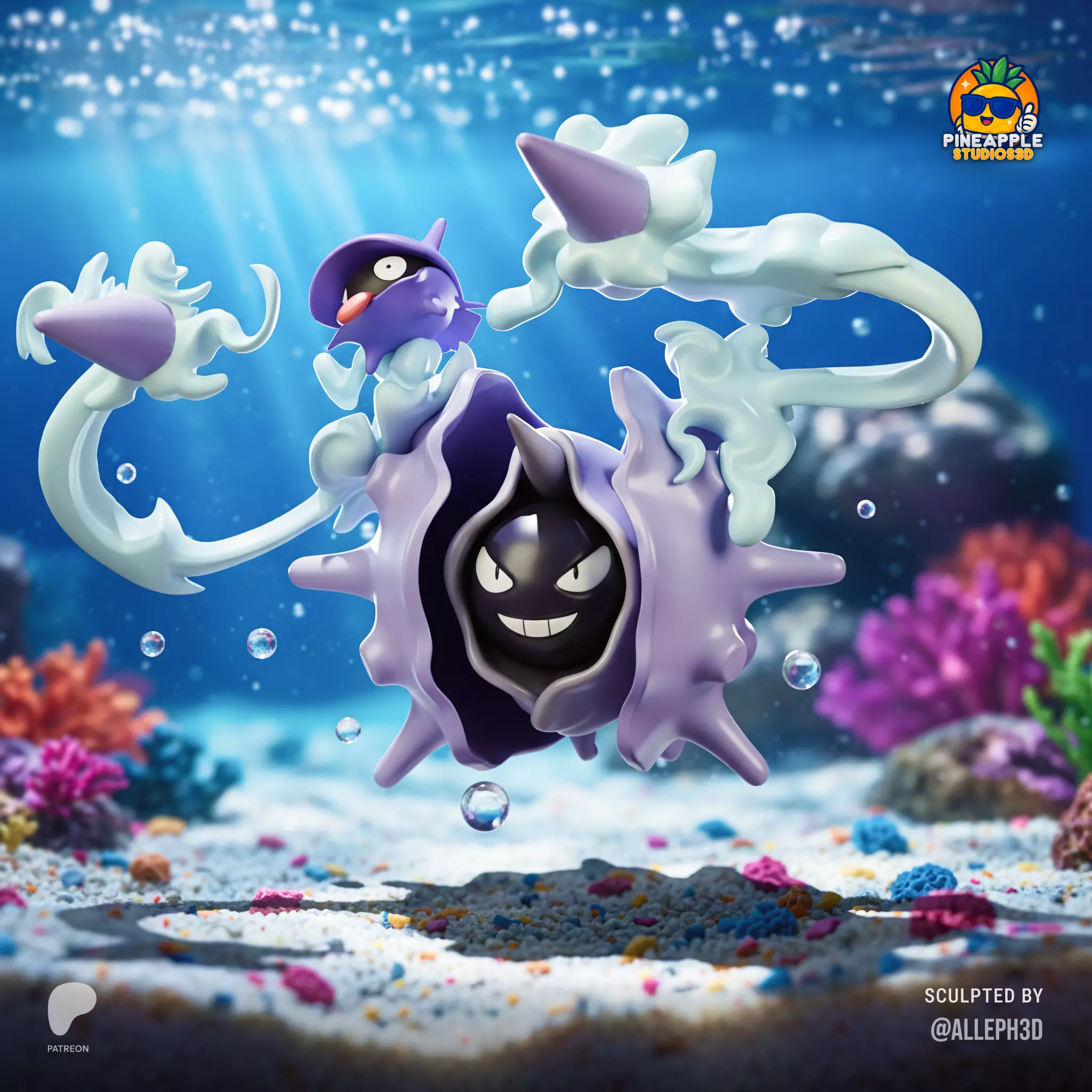 pokemon shellder and cloyster 3D print model