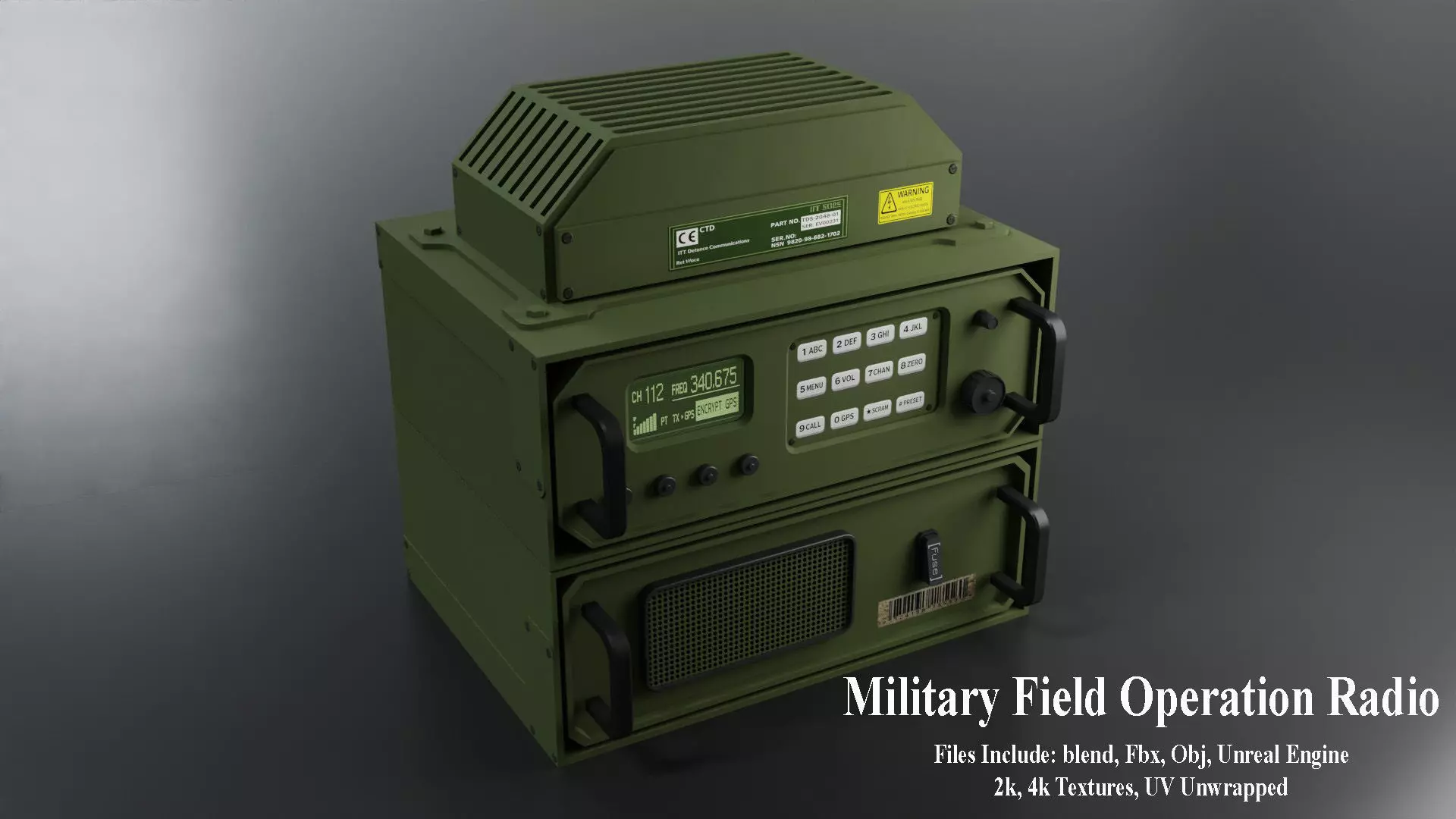 Military Field Operation Radio Low-poly 3D model